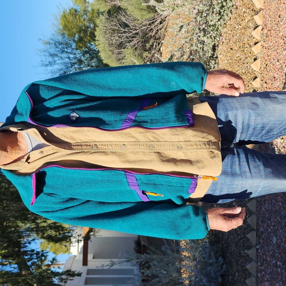 VINTAGE 90s WOOLRICH Nylon Fleece Jacket Mens M SIGMET GEAR Neon Windbreaker Y2K - Picture 6 of 15